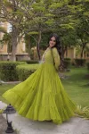 Ka 1275 Faux Georgette Laheriya Print Work Navratri Gown